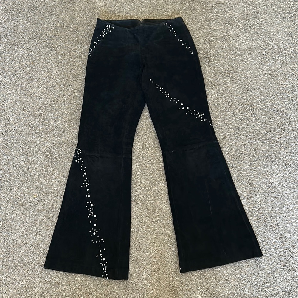 vintage wilson’s leather studded suede flares